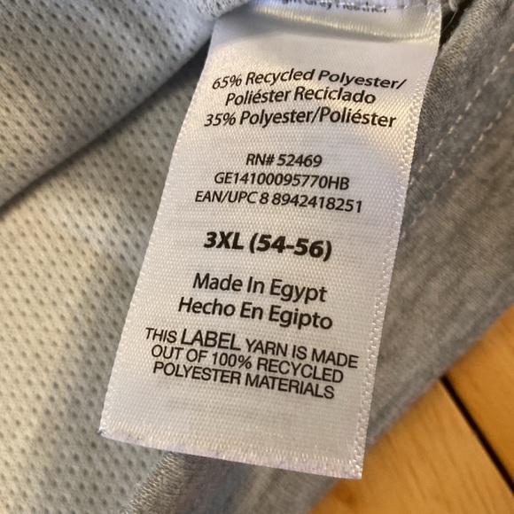 GEORGE 3XL 28”W x 31”L POLYESTER MEN’S SOFT 3 BUTTON PULL OVER SHIRT - Picture 5 of 5